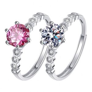Platinum Plated Diamond Honeycomb <b>Ring</b> Engagement Diamond <b>Ring</b> for Women Jewelry <b>Crown</b> Silver Moissanite <b>Ring</b> Women - Product Image 4