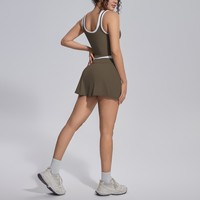 Isekafe Nouveau Short Moulant Respirant en Nylon Double Face Style Euro-Américain Color-Block avec Taille Élastique