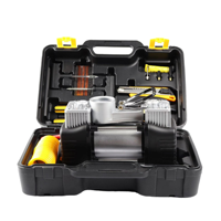 Portable 12V High Power Double Cylinder Car Tire Inflator Durable Metal Construction Fast Inflate 150psi Car Air Compressor