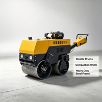 Mini-compacteur vibrant à double tambour, 8 tonnes, à essence ou diesel, refroidi par air, pour la construction
