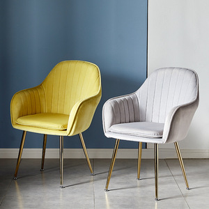 Fauteuil de salle à manger en velours en tissu de cuisine de restaurant polyvalent au design élégant et confortable - Product Image 6