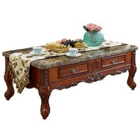 Table basse et meuble TV rectangulaire en bois massif de style européen, durable, moderne, pour salon, avec rangement intégré