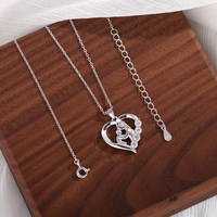 Collier pour femme en argent sterling 925 de luxe, motif cœur mère et enfant, moissanite de qualité D VVS, cadeau exquis, bijoux raffinés