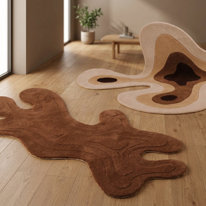 Tapis modernes en laine tuftée à poils coupés, écologiques et adaptés aux animaux domestiques, à motif floral, pour usage résidentiel (vente en gros) - Product Image 2