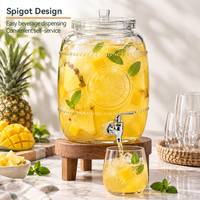 Distributeur de boissons en verre gaufré 8L avec robinet, grand distributeur de jus froid pour café, buffet, restauration, OEM