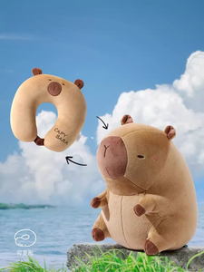 Oreiller Transformable 2-<span class=keywords><strong>en</strong></span>-1 Capybara 2026 avec Remplissage <span class=keywords><strong>Microbilles</strong></span>, Design Animal, Oreiller de Cou <span class=keywords><strong>en</strong></span> U Amusant et Multifonctionnel - Product Image 5