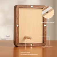 Cadre photo magnétique en bois massif de noyer noir, mini 3 et 4 pouces, pour affichage de bureau DIY, design moderne animalier