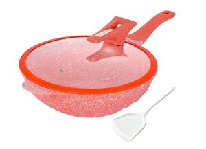 Cooklover <span class=keywords><strong>Pink</strong></span> Kitchen Cooking Stir Fry <span class=keywords><strong>Wok</strong></span> con soporte - Product Image 4