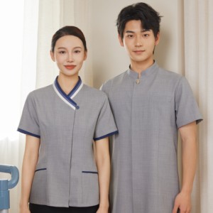 호텔 하우스키핑 직원 유니폼 봄 여름 반팔 100% 폴리에스터 레귤러 핏 청소원 작업복 전문 리조트 - Product Image 4