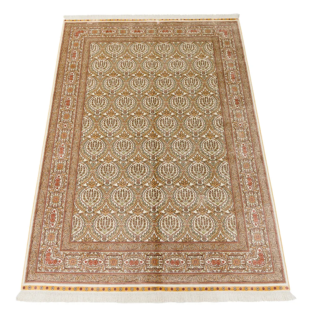 YUXIANG-alfombra persa de seda para pasillo, alfombras hechas a mano de seda de Cachemira, 5,5x8, a precio de fábrica