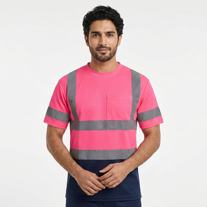 Chemise de travail haute visibilité réfléchissante, manches longues, durable, respirante, polyester/coton, unisexe, pour la construction - Product Image 1