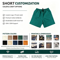 Shorts en coton Streetwear pour hommes, coupe ample et oversize, 320 GSM, logo personnalisé, shorts décontractés basiques pour jeunes, été
