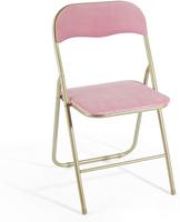 Chaise pliante moderne et contemporaine en fer avec siège et dossier rembourrés en PVC