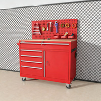 Chariot de rangement d'outils de garage à 9 tiroirs, en métal robuste, mobile, avec serrure, pour réparation automobile, garantie OEM de 3 ans