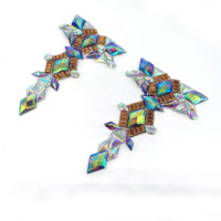 Patchs en résine thermocollants de créateur, strass, tissu pailleté, garnitures à perles pour accessoires vestimentaires, costumes de carnaval, chapeaux