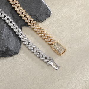 OUGEPHELI 12mm Hip Hop Iced Out Marquise CZ Zircon Collar De Cadena Cubana Eslabones Cubano Collar Miami Cuban Link Chain - Product Image 3