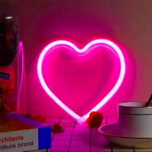 Màu Hồng Trái Tim Nhà Bảng Tường Trang Trí Đèn LED Ánh Sáng Neon Dấu Hiệu Cho Cô Gái Của Phòng Ký túc xá Ngày Valentine