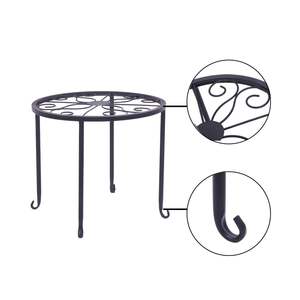 Support de plantes rond 4 en 1 DB Metal, support de pot de fleurs en fer, présentoir de jardin, style moderne - Product Image 6