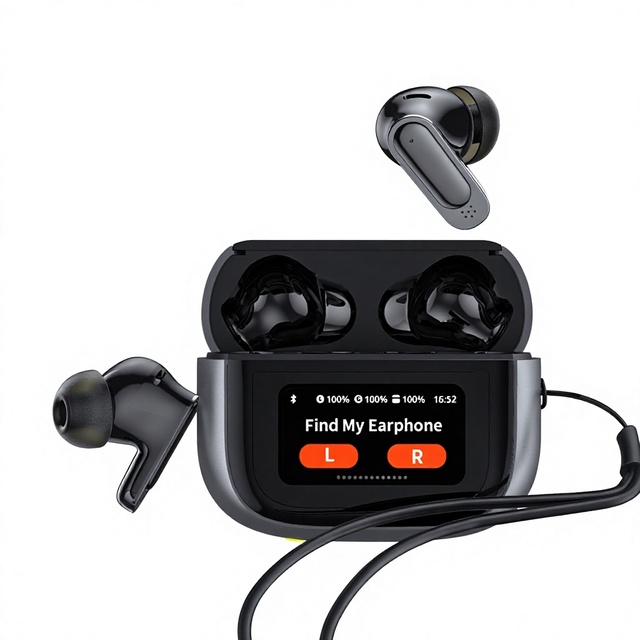 Custom-designed ANC Noise-canceling for 5.3 Earbuds V11 Featuring Touch Screen TWS Wireless Calling Life Waterproof Deep