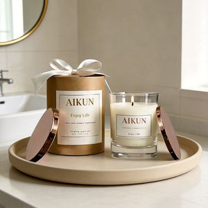 AIKUN Natural Soy Wax Long Burning Glass Candle Scented Candle Jar Candle for Home Decor Wholesale Gift Box - Product Image 1