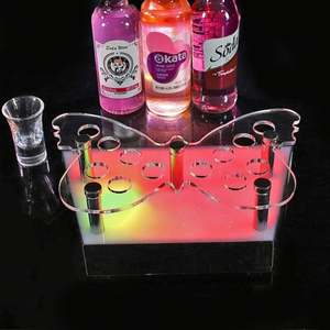 Bandeja de chupito LED Bandeja de servicio de vidrio de chupito giratorio Acrílico - Product Image 3