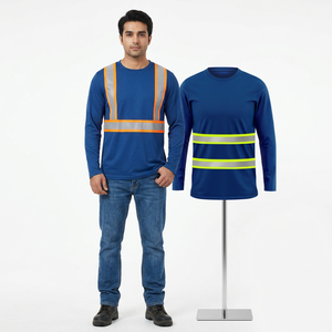 Black and Orange <b>High</b> Quality Reflective Safety Traffic <b>T</b> <b>Shirt</b> Construction Hi <b>Vis</b> Work <b>Shirts</b> With Pocket <b>T</b>-<b>shirts</b> - Product Image 1