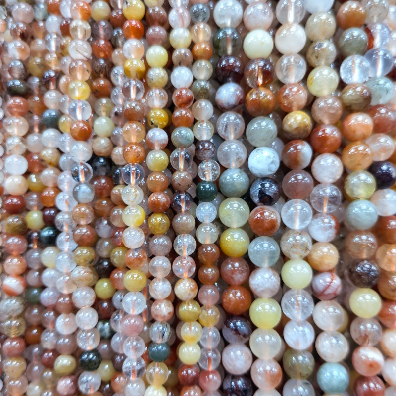 Wholesale 4MM-12MM Smooth Round Gemstone Beads Natural Crystal Loose Beads Jewelry Making for DIY Necklace Bracelet