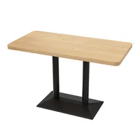 Meubles de restaurant modernes et simples, canapé, table à manger, chaise, combinaison avec plateau en bois massif, structure en métal pour usage commercial