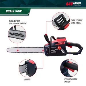 84V lithium pin công cụ điện vườn điện không chổi than Pin Chainsaw không dây điện Chain Saw