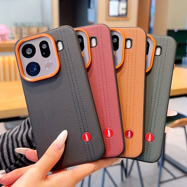 Shockproof Phone Case Soft TPU Protective Case PU Leather Texture Back Cover for OPPO Find X9 Pro X8 Ultra X9 Ultra X7 Ultra