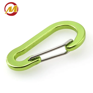 Neues Design Anpassbares Logo Aluminium Grün Blau Weiß Farbiger D-förmiger Verschluss-Karabiner Federring für Taschen Schlüssel Klettern - Product Image 4