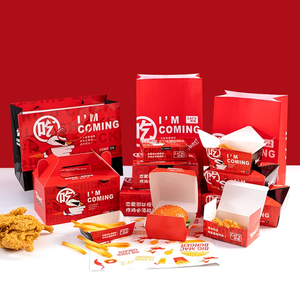 Scatola di Hamburger con laminazione lucida Fast Food per Hamburger da asporto patatine fritte da asporto Pizza con stampa personalizzata - Product Image 1