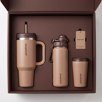 Ensemble cadeau Everich Drinkware, 3 pièces, gobelet isotherme 304 en acier inoxydable de 40 oz avec poignée, bouteille de sport et tasse à café, boîte cadeau OEM