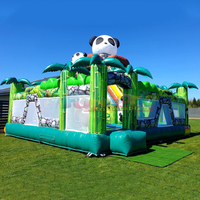 Château gonflable géant Panda pour enfants, aire de jeux commerciale, matériau PVC 0,55 mm, capacité 300 kg, portable, garantie 3 ans