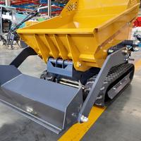 CE-Zertifizierter Kompakter Selbstladender Gummiketten-Dumper 500kg Hydraulischer Kipper Mini-Raupentransporter für Garten- und Bauarbeiten