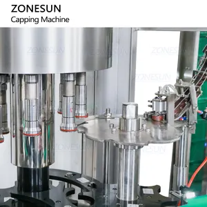 ZONESUN ZS-XG440K אוטומטי מלא 8 ראשים סיבובי במהירות גבוהה בקבוק יין מכונת לחיצה על פקק פקק