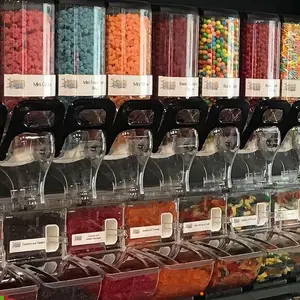 Distributeur de bonbons en gros de haute qualité pour aliments en vrac Boîte à gravité en plastique de qualité alimentaire