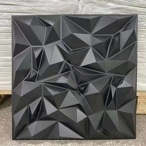 黒いテクスチャ3DPVC壁タイル洗える装飾壁パネル - Product Image 4