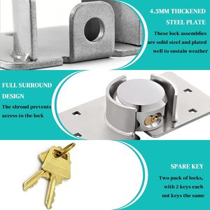 Candado y Cierre de Alta Seguridad, <span class=keywords><strong>Candados</strong></span> de Acero Ocultos con Llave Igualada, con 2 Llaves Incluidas - Product Image 3
