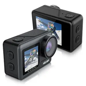 กล้องดิจิตอลสำหรับกีฬา60fps 4K Hiicam 1080P Wi-Fi หน้าจอสัมผัสกันน้ำระดับมืออาชีพกล้องแอคชั่นมอเตอร์ไซค์กลางแจ้ง