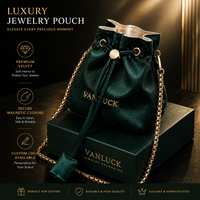 Pochette à bijoux en satin de luxe avec cordon de serrage, logo personnalisé, mini sac d'emballage pour bijoux avec sangle chaîne, pochette cadeau OEM ODM