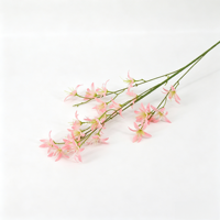 Vente en gros de fleurs artificielles de lys araignée à longue tige de 100 cm, fausse branche de Manjusaka rose rouge pour la décoration florale de mariage, de maison et d'événements