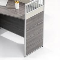 Nouveau produit, bureau d'ordinateur en bois moderne en forme de L, solide et sécurisé, avec un grand rangement