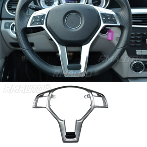 Couvre-cadre de volant de voiture compatible avec Mercedes-Benz Classe A C E GLA CLA CLS W204 W176 W204 W212 X156 C117 2008-2014 - Product Image 1