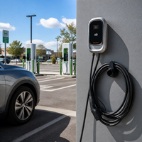 Nouvelle station de recharge pour véhicules électriques, borne murale AC EVSE Type 2 Type 1, application intelligente WiFi RFID 110-250V 380-450V IP55 IEC 61851 2594