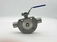 Vanne à boisseau sphérique ultra-mince en acier inoxydable 304 PN16 DN40 à bride, pour températures moyennes, avec joint PTFE, manuelle, pour gaz et eau, OEM