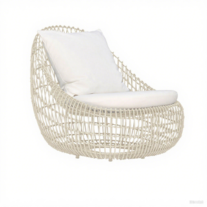 Balcone esterno moderno <span class=keywords><strong>e</strong></span> cortile divano in Rattan Set camera da sole in metallo sdraiato poltrona in Rattan naturale spaziosa - Product Image 2