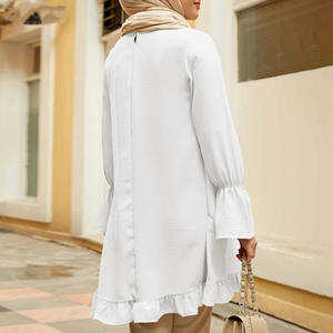 Chemises ethniques pour femmes, manches à revers multicolores, ourlet irrégulier, bon marché, collection - Product Image 5