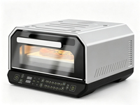 Four à pizza 2 en 1 en acier inoxydable de 13 pouces avec four multifonction pour la cuisine à domicile LPM-602