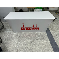 Nappe personnalisée avec logo couleur, 90x132 pouces, rectangulaire, en polyester/coton/spandex, imprimée par sublimation, pour table de 6 pieds